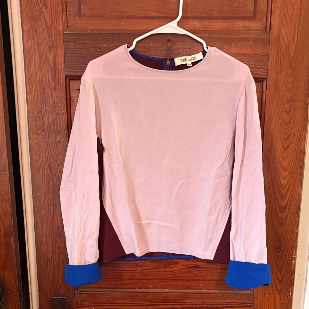 Diane Von Furstenberg Colorblock Shirt Size XXS